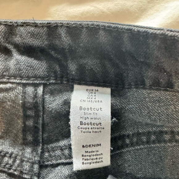 Denim & Denim Black Jeans Bootcut Slim fit High Waist Sz 4 - Picture 6 of 6
